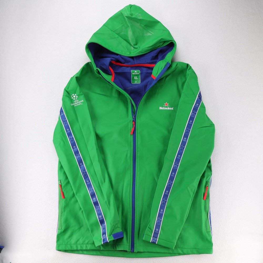 Heineken UEFA‎ Champions League Mens XL Green Hooded Softshell Jacket Full Zip
